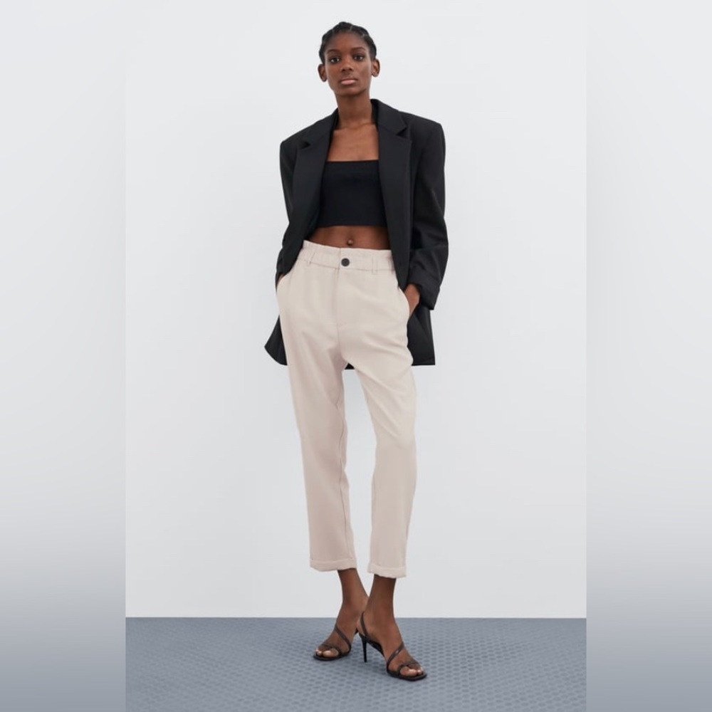 Zara cream coloured light-weight pants